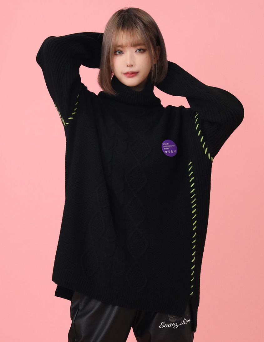 ファッション・ブランド EVANGELION Hand Stitch Turtleneck Knit (BLACK) 000000001754_mvRyL9s.jpg
