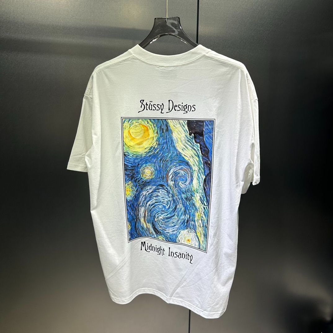 ステューシー Stussy x 油絵の星空バックプリントロゴダブルガーゼショートスリーブTシャツ - メルカリ