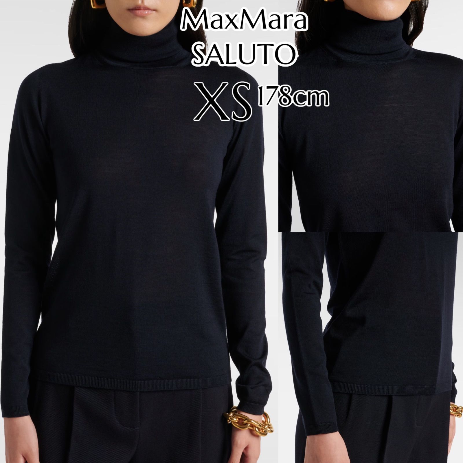 Max Mara - MAX MARA*SALUTO サルート ウール ハイネック ニット ブラック MAX MARA*SALUTO サルート ウール ハイネック ニット ブラック