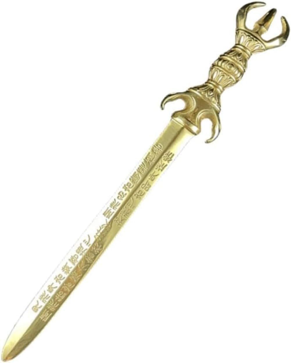 不動明王 三鈷剣 密教法具 不動明王の剣 宝剣 法剣 金剛剣 刀身レタリング サイズ長さ39CM 倶利伽羅剣 三鈷柄剣 仏具寺院ギフト用 魔除け