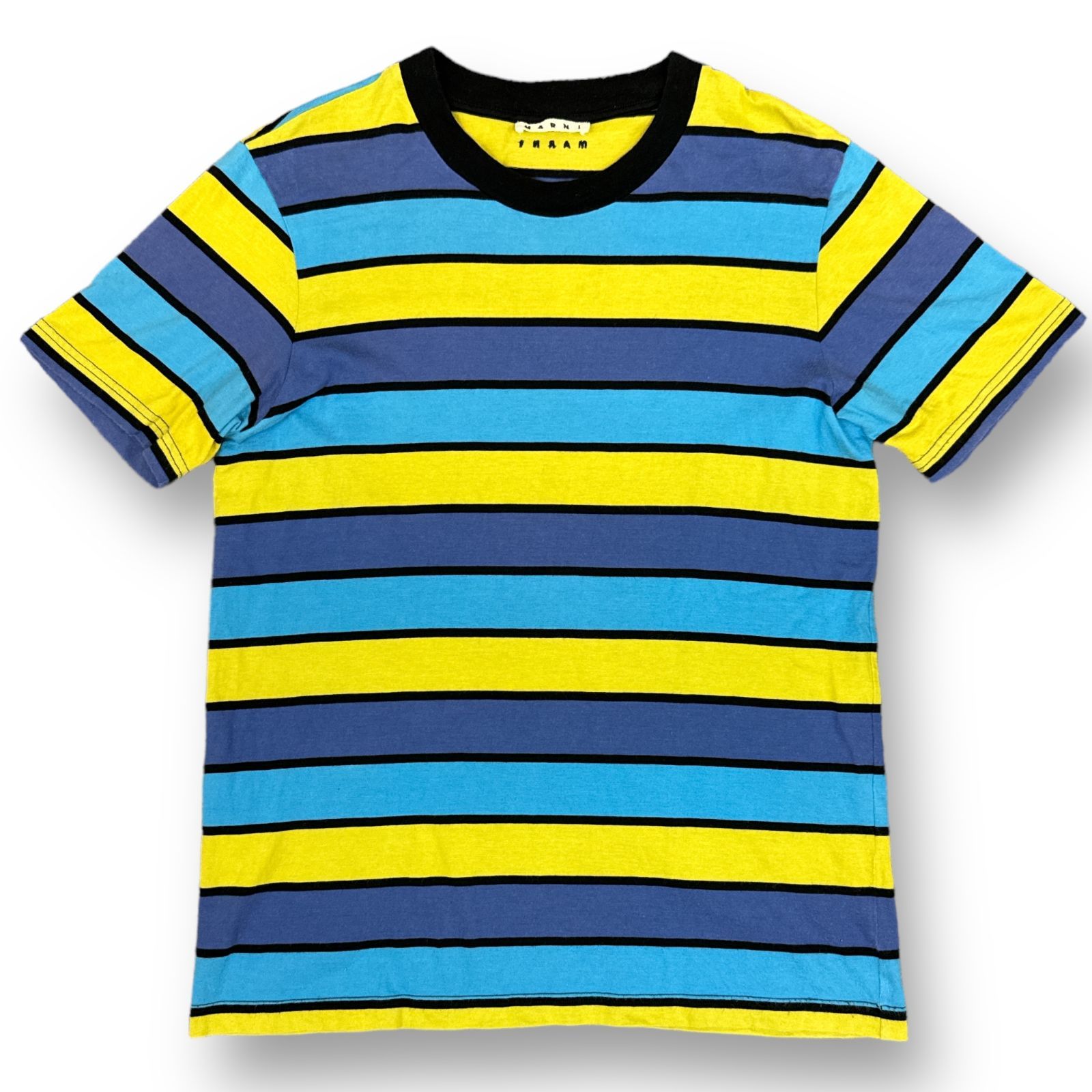 MARNI HUMU015EX UTC099 マルチカラー ボーダー クルーネック Tシャツ 