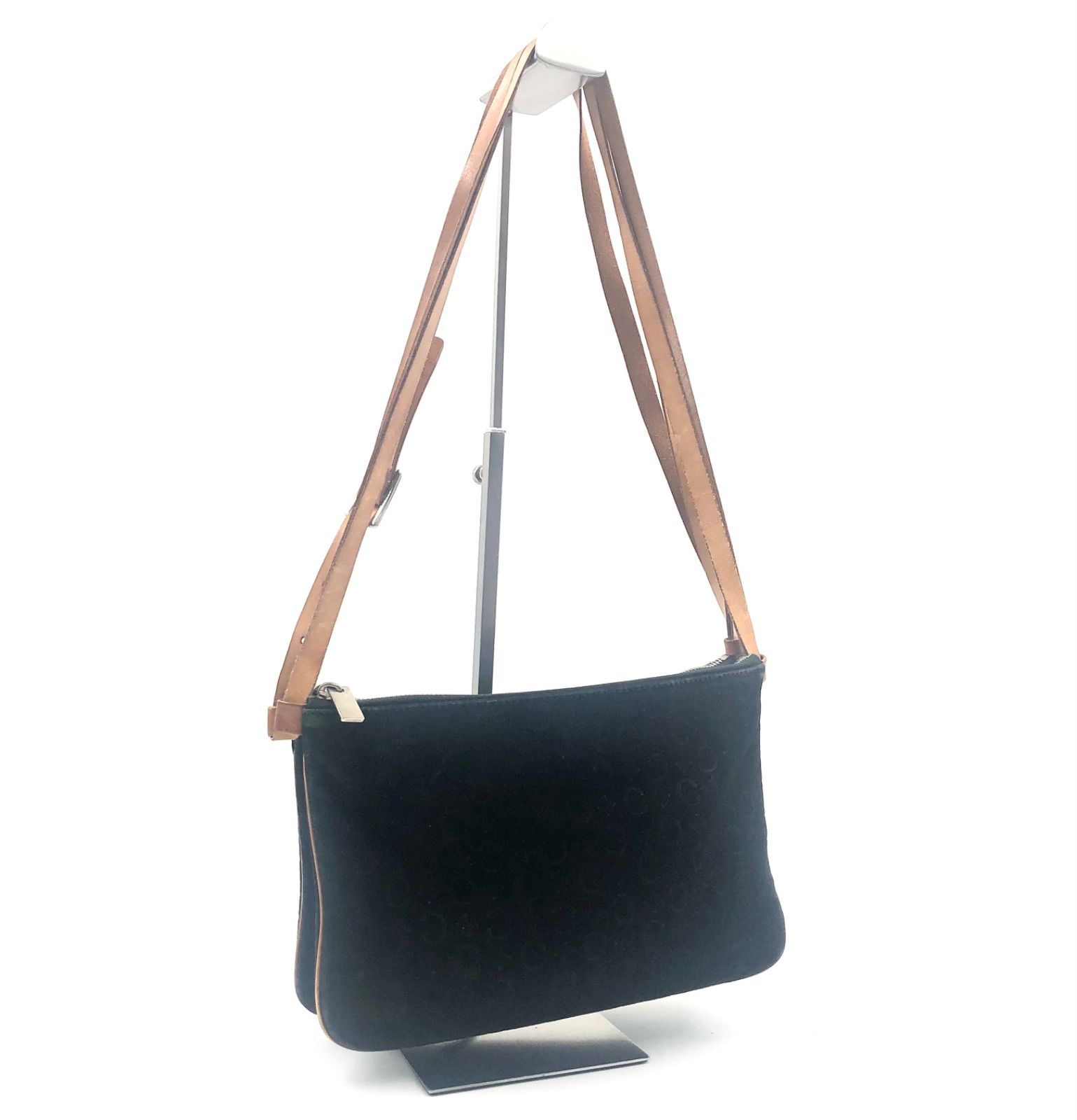 CELINE セリーヌ Cマカダム ボディバッグ ショルダー スエード×レザー CELINE セリーヌ Cマカダム ボディバッグ ショルダー スエード