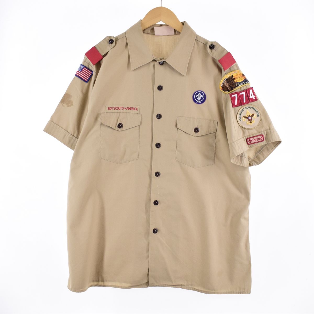 古着 90年代 BOY SCOUTS OF AMERICA 半袖 ボーイスカウトシャツ USA製 メンズL ヴィンテージ/eaa340179