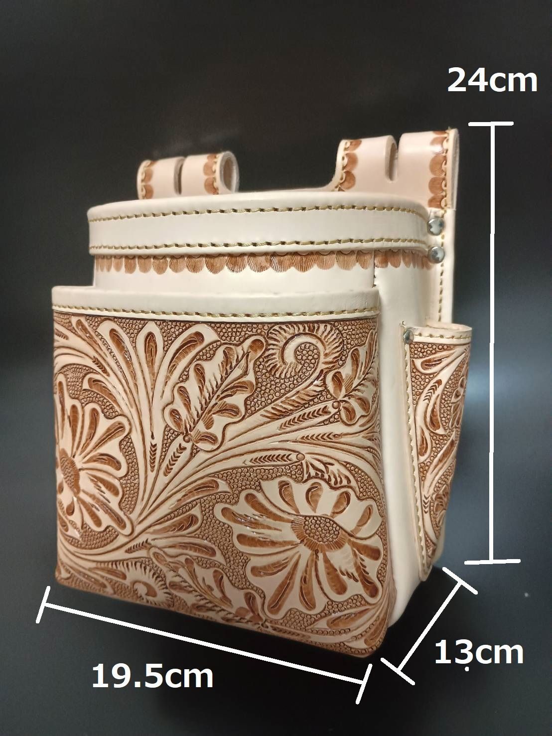 腰袋 牛革 工具差し ペンチ ニッパー ２段 腰道具 ２段腰袋 カッター差し