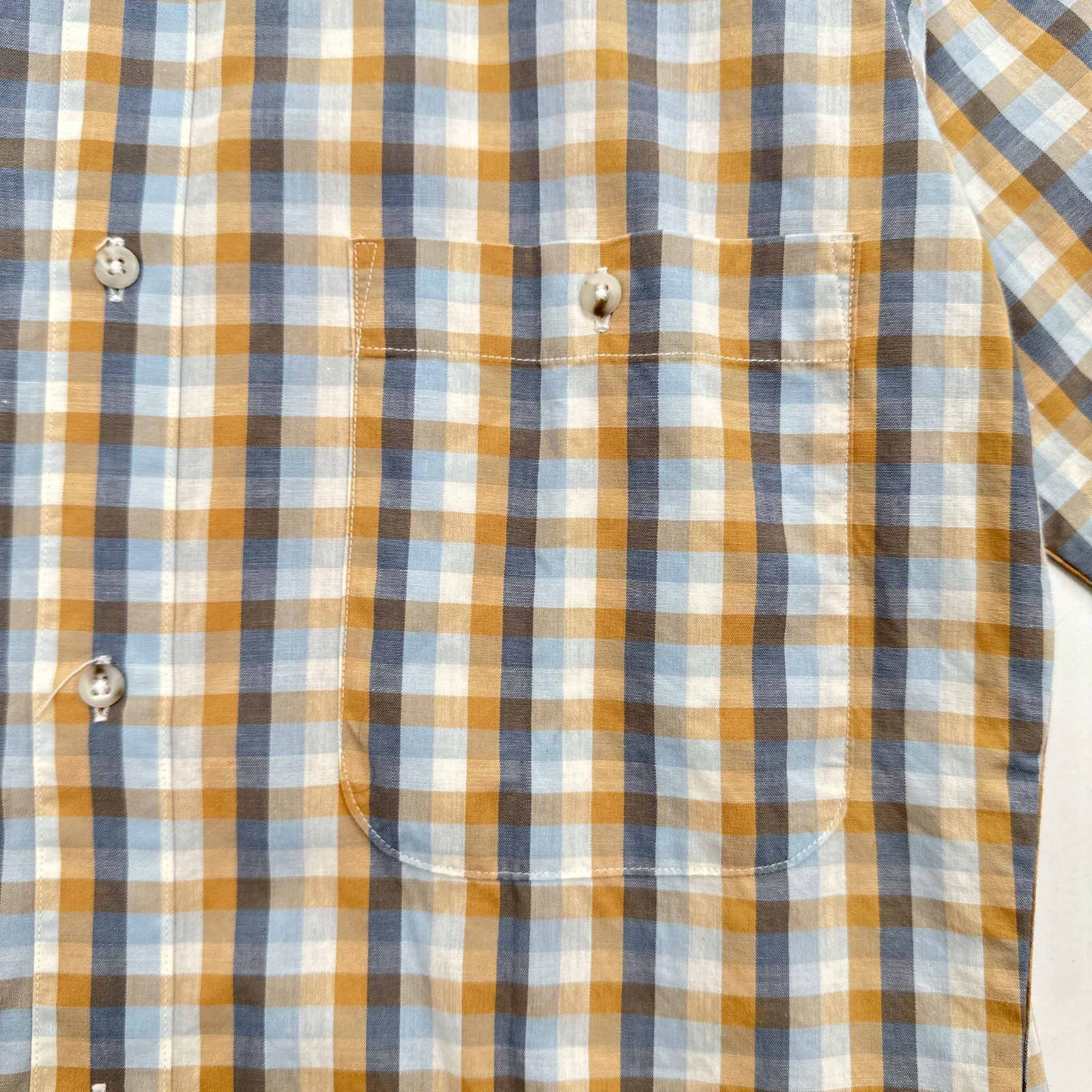 80s ヴィンテージ VAN HEUSEN VH 紺タグ チェック柄 半袖