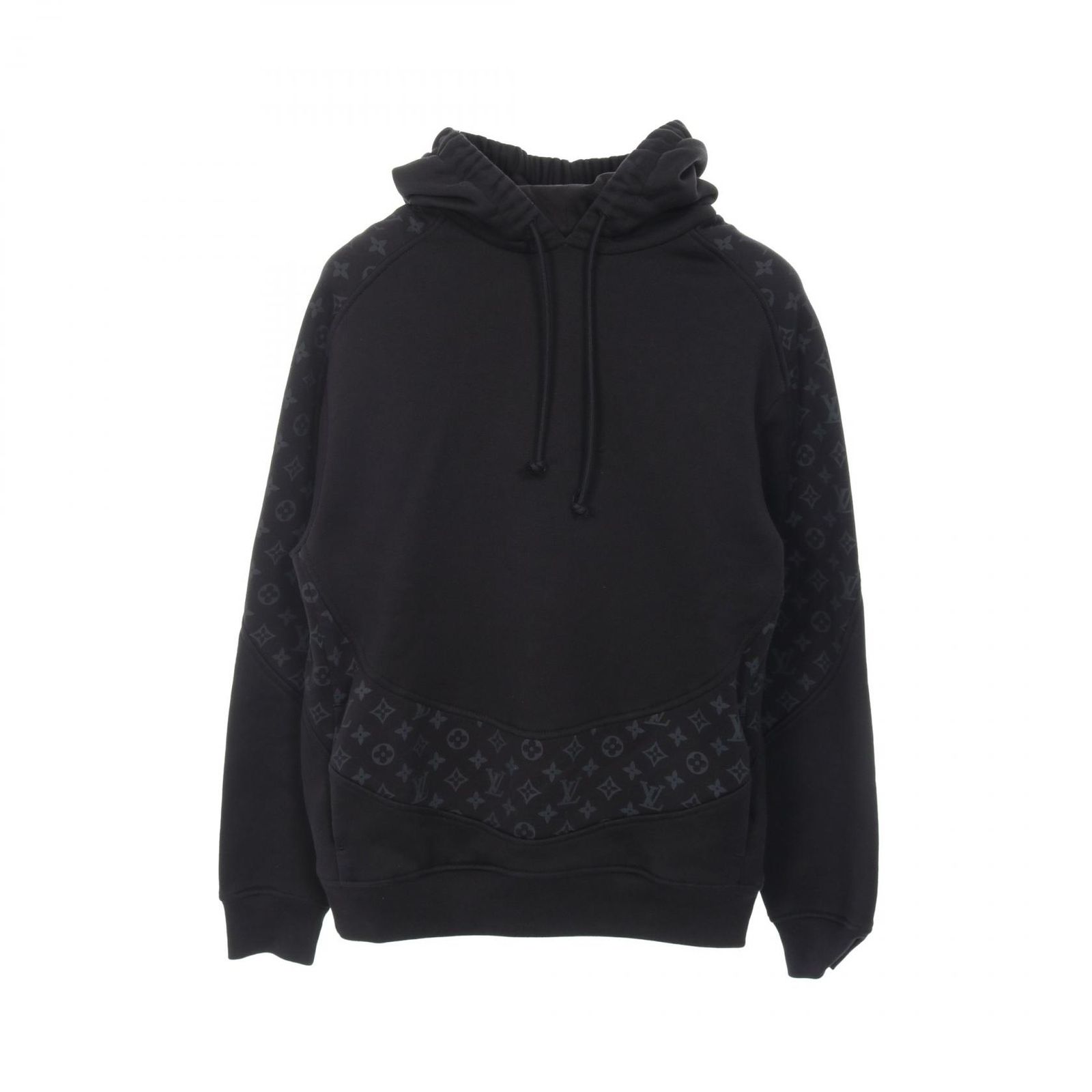 【未使用級】LOUIS VUITTONコットン100%フード付きパーカーブラック ルイ・ヴィトン LOUIS VUITTON パーカー サークルカット