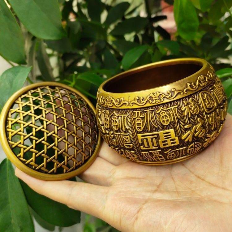 銅 細工 浮彫り百福網蓋薫香炉 茶道香炉 工芸品 美術品 置物 銅 細工 浮彫り百福網蓋薫香炉 茶道香炉 工芸品 美術品 置物