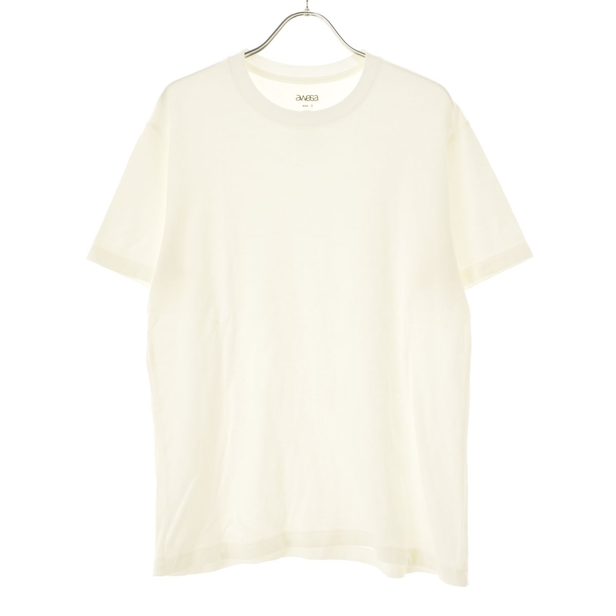 awasa アワサ COTTON SILK 2P T-SHIRT コットンシルク サイズ1 半袖Ｔシャツ カットソー ホワイト レディース【中古】5-0718S♪ awasa アワサ COTTON SILK 2P T-SHIRT コットンシルク サイズ1 半袖T