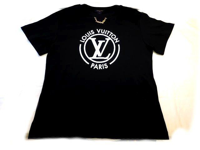 存在感LVロゴ☆LOUIS VUITTON☆チェーンTシャツ ルイヴィトン/LOUISVUITTON/反転ロゴ/チェーン/Tシャツ/М