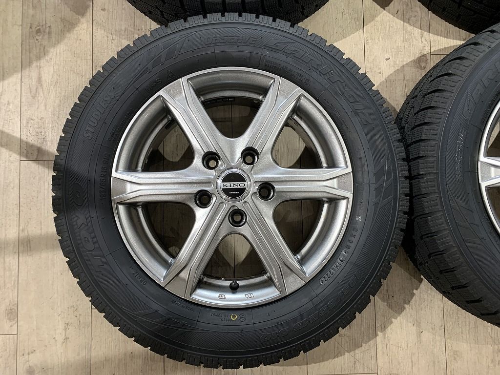 2301006】スタッドレス 新品タイヤ バランスOK KINOSPORTS 15インチ 6J 