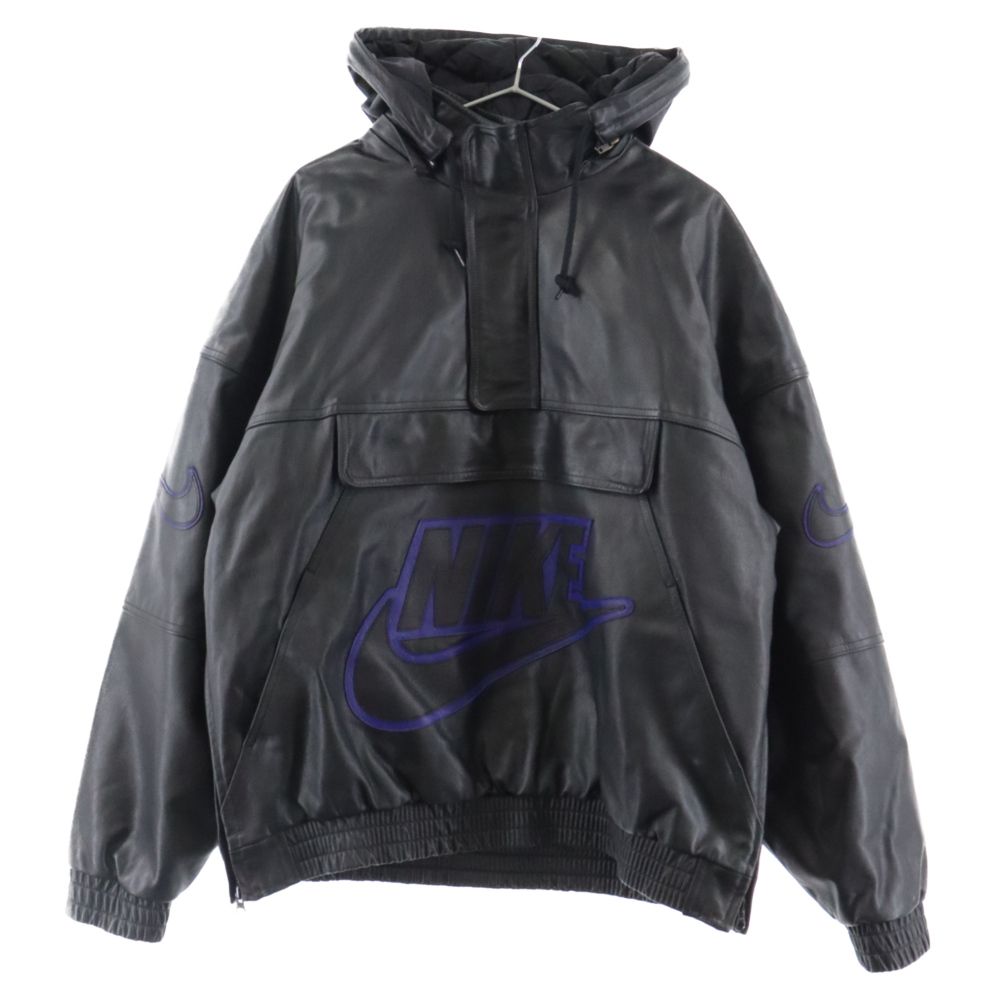 SUPREME (シュプリーム) 19AW×NIKE Leather Anorak ナイキ レザーアノラック ジャケット パーカー ブラック