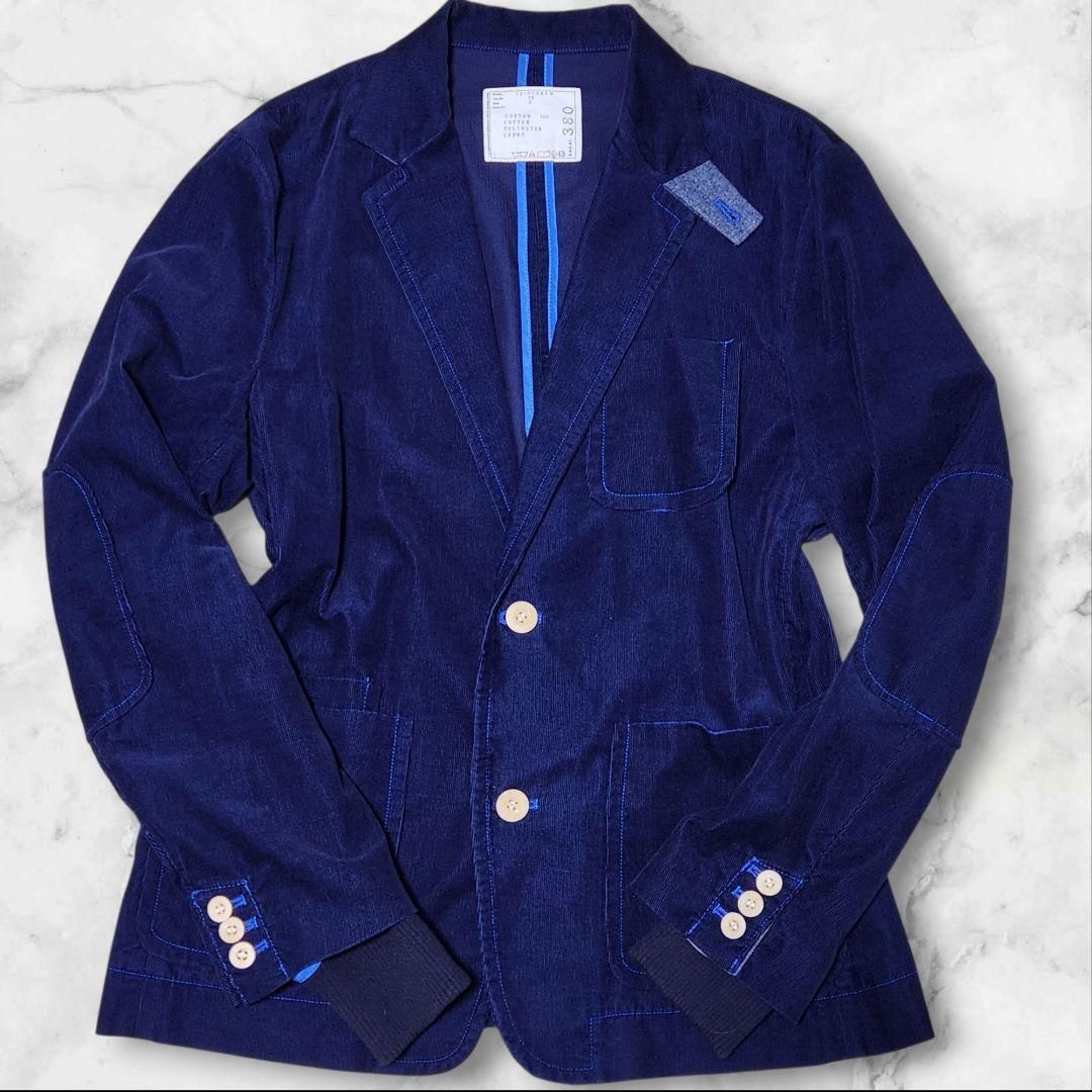 sacai サカイ コーデュロイ テーラードジャケット 切替 ネイビー