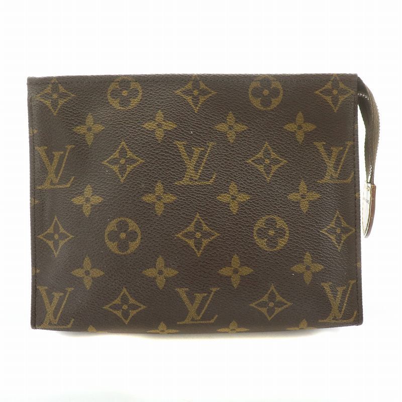 ルイヴィトン LOUIS VUITTON ポッシュトワレット19 ポーチ モノグラムキャンバス レザー 茶 ブラウン M47544 |MW
