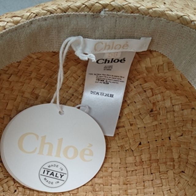 ○新品/正規品○ CHLOE ロゴ グログランリボン ラフィアハット - メルカリ