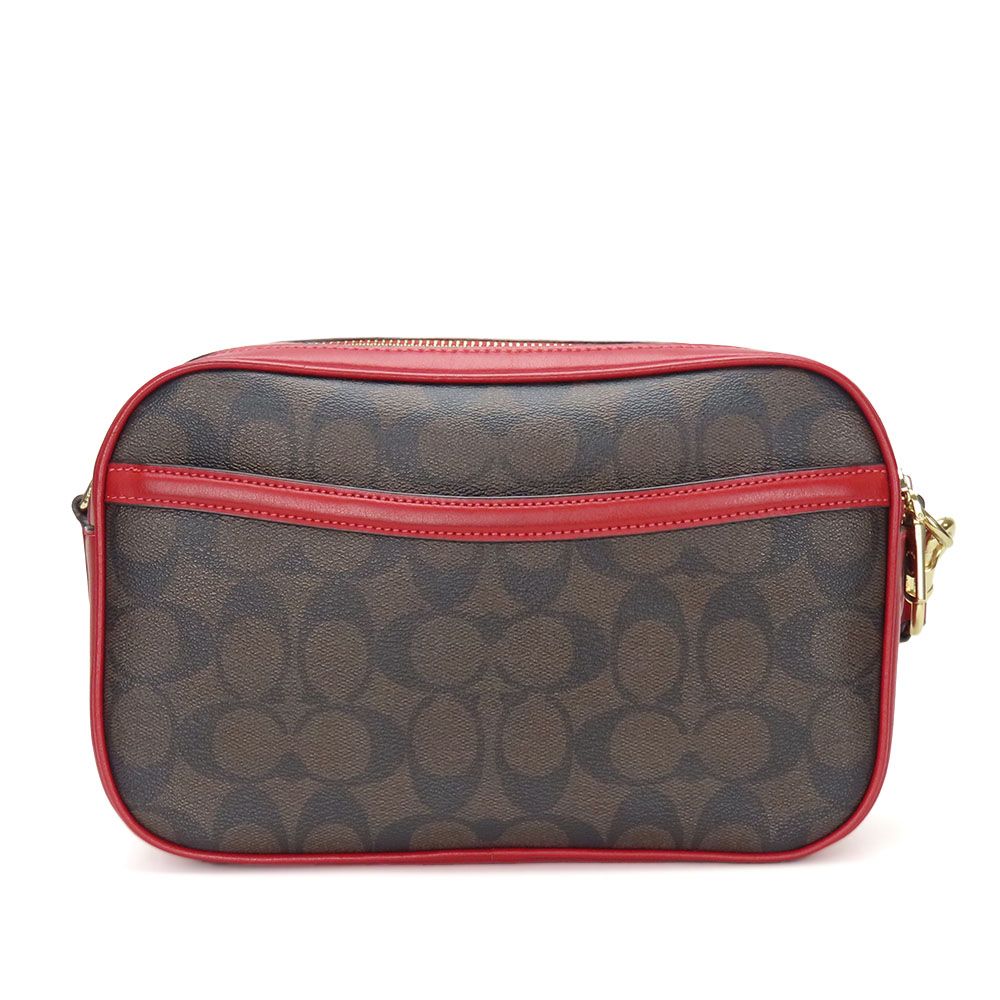 中古】 コーチ ショルダーバッグ 68168 シグネチャー レザー レッド  