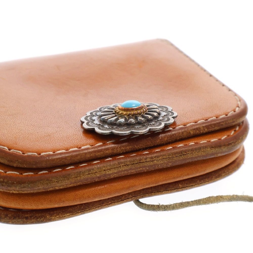 goro's (ゴローズ) 金縄ターコイズ フラワーコンチョ 横 角型小銭入れ