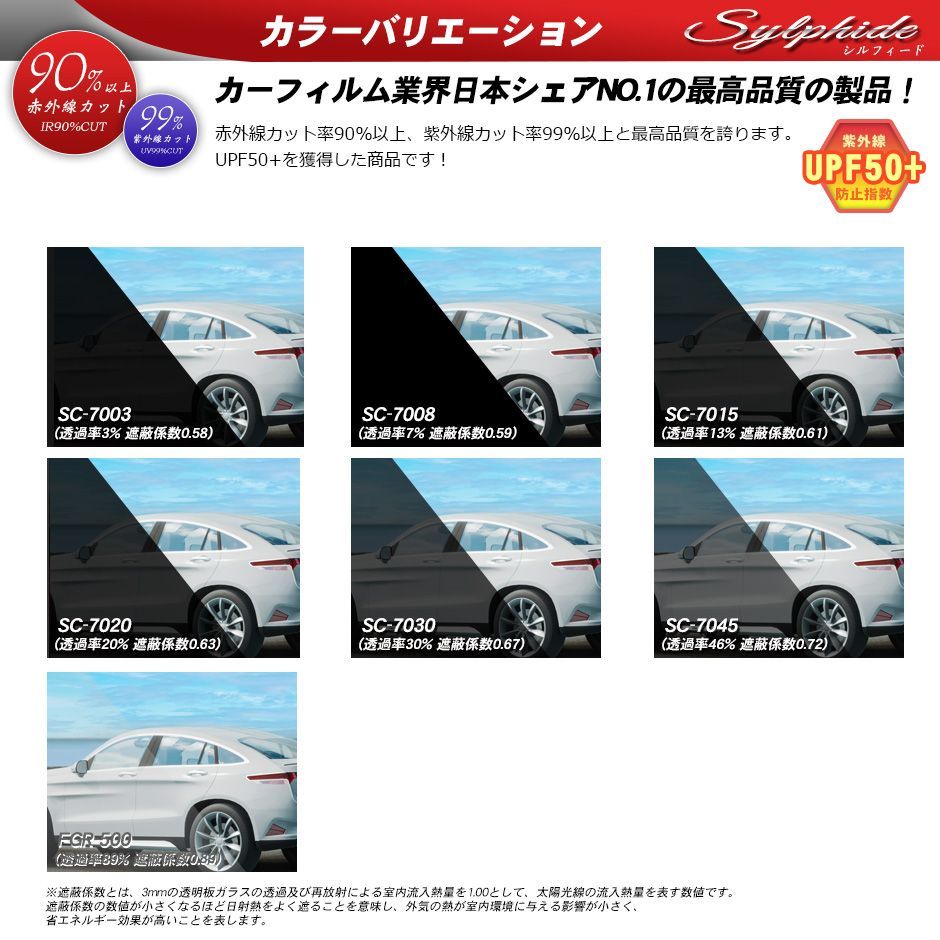 カーフィルム カット済み 運転席 助手席 シルフィード FGR-500 BMW M5