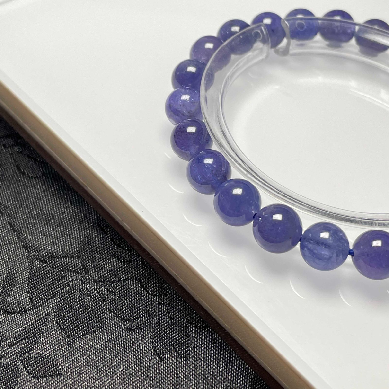 EU製 タンザナイト パワーストーン ブレスレット 天然石 原石 お守り プレゼント 7.8-8.2mm ZZ1609 WWW_SHINETEETH_COM