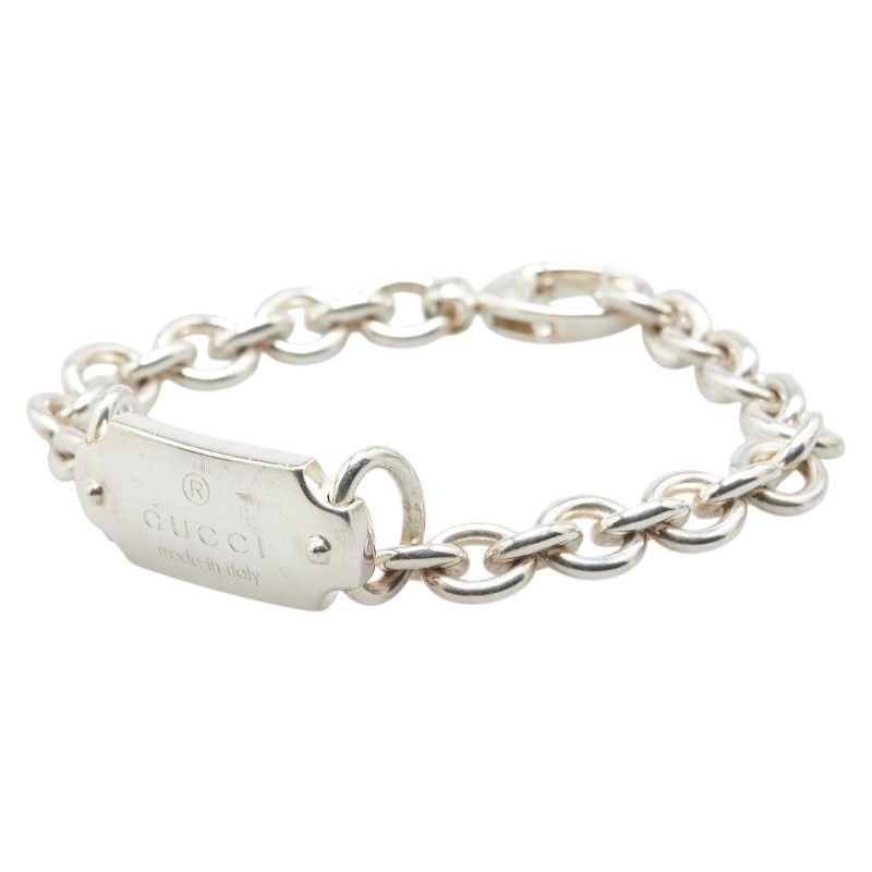 グッチ ロゴプレート ブレスレット 19 SV925 シルバー レディース GUCCI 1-0212159