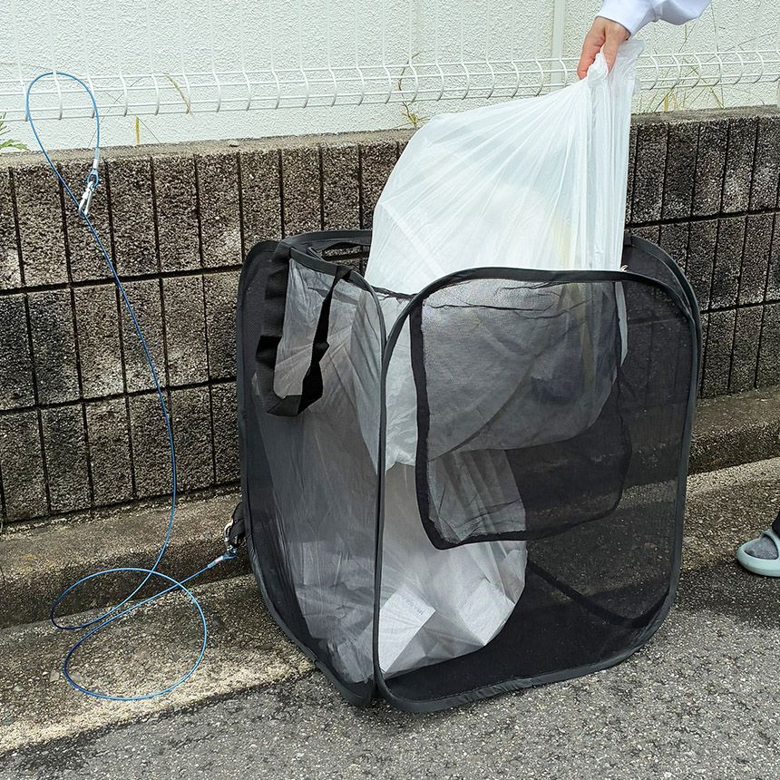 ゴミ置き場 ゴミ箱 網カゴ ごみカゴ ワイヤーバスケット 70Lポリ袋用