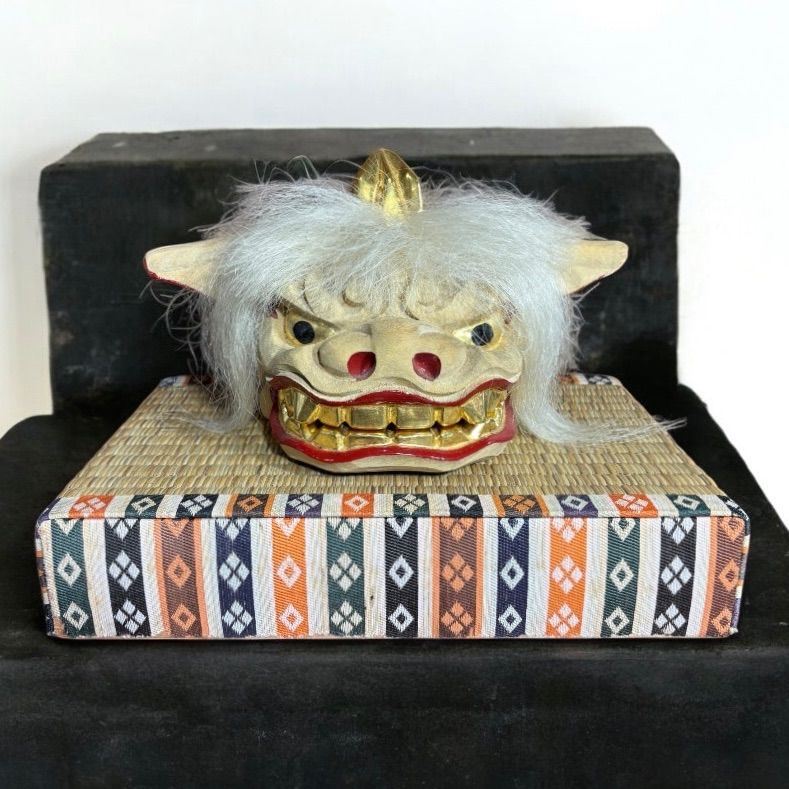 獅子頭（置物） 木彫獅子頭 獅子 置物 伝統工芸 木彫 獅子頭 - メルカリ