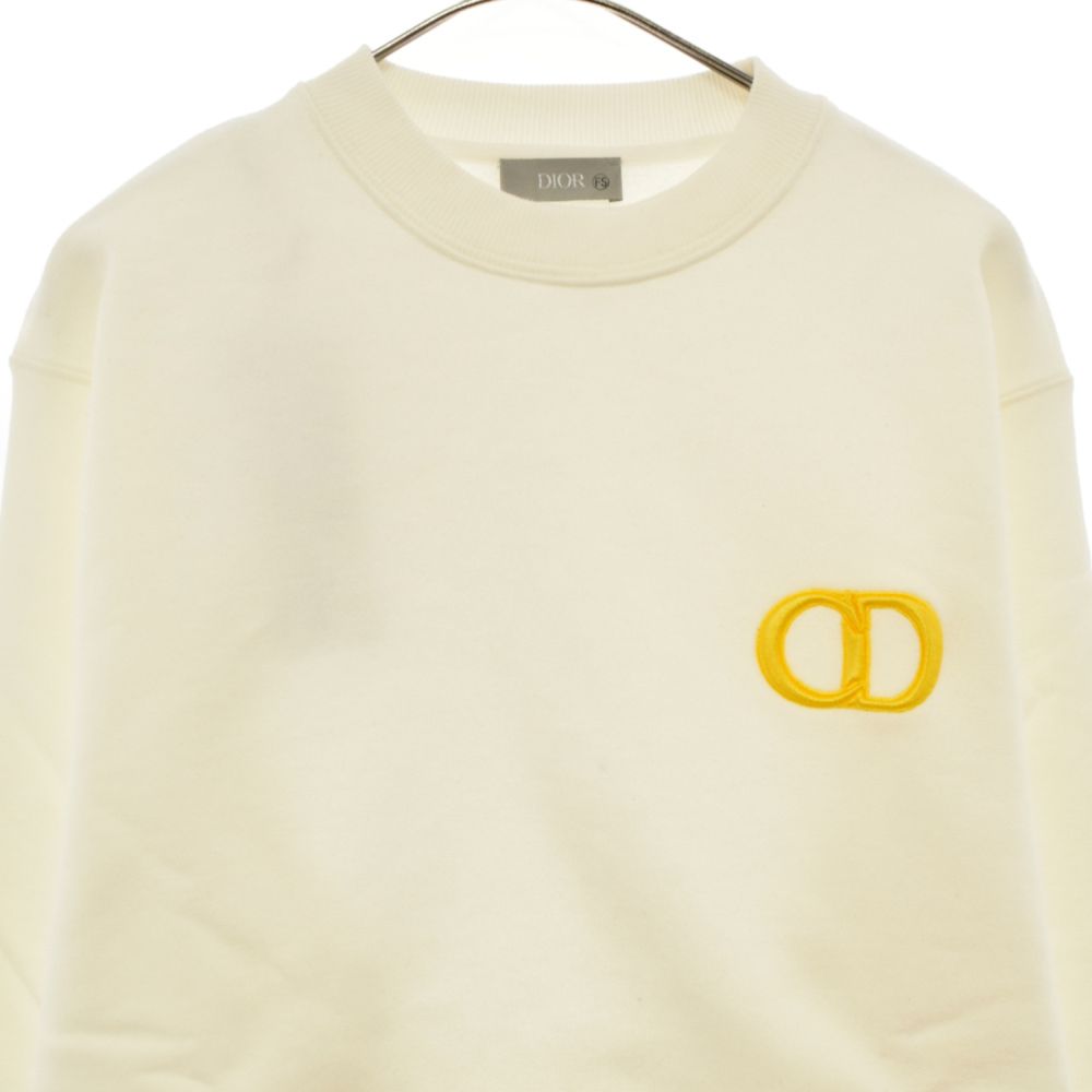 DIOR (ディオール) 19AW CD ICON EMBROIDERED SWEAT CREW 113J699A0531  CDアイコンロゴ刺繍スウェットプルオーバーシャツ スウェットトレーナー ホワイト