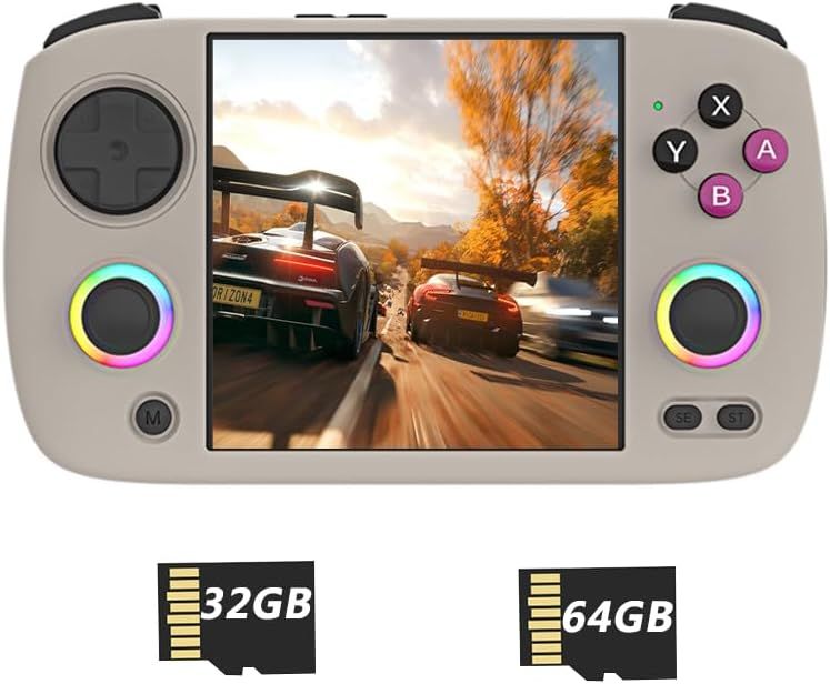 Anbernic RG CubeXX Whatsko ハンドヘルドゲーム機 Linuxシステム 3.95インチIPS WiFi/Bluetooth機能付 1600万色RGBジョイスティック 日本語対応 32GB+64GB 灰