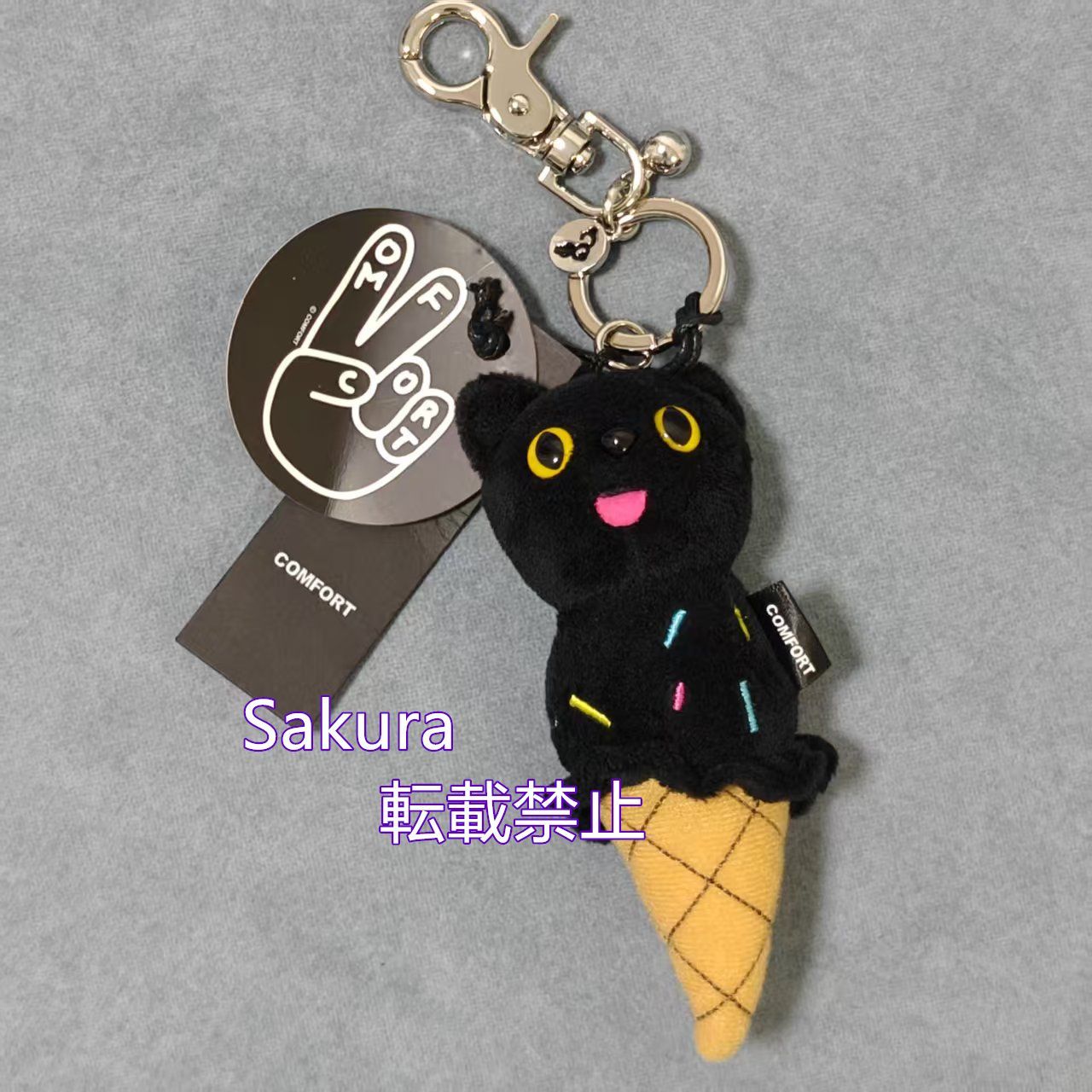 COMFORT PIYONG キーリング　キーホルダー　韓国　ブラック ☆ジェニー着用☆COMFORT☆PIYONG Key Ring☆ キーリング