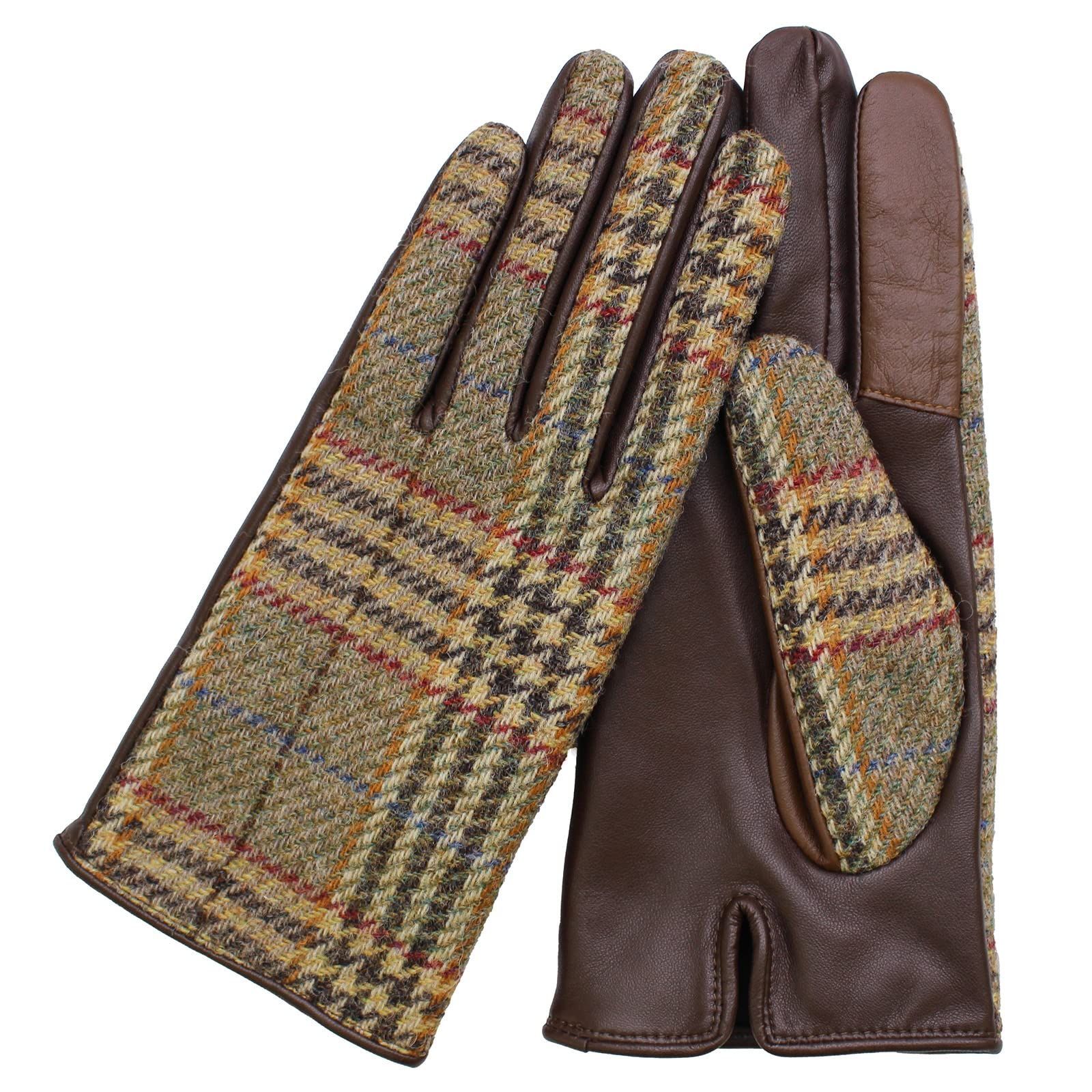 7th HEAVEN] HARRIS TWEED レディース 手袋 レザー AY-15AWGL-001 - 服