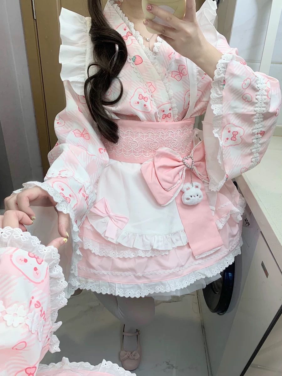 ? 夢かわロリータ エプロンドレスセット? ヘッドドレス付き? 双子コーデにおすすめ?
