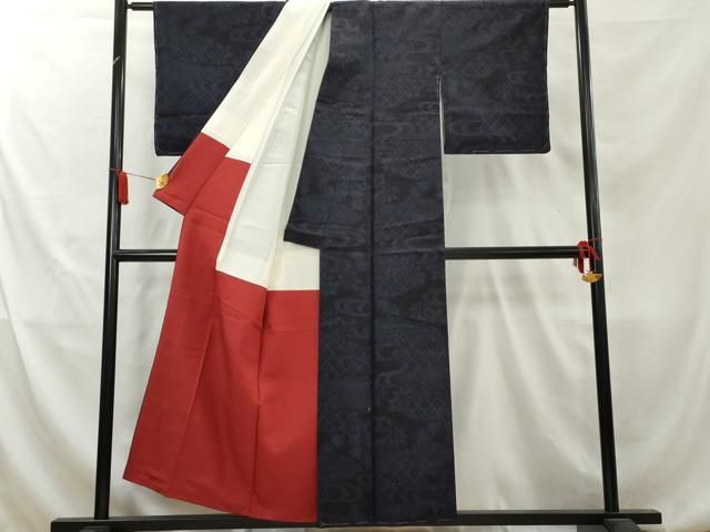 平和屋着物▽本場結城玉紬 単衣 風景文 証紙付き 正絹 逸品