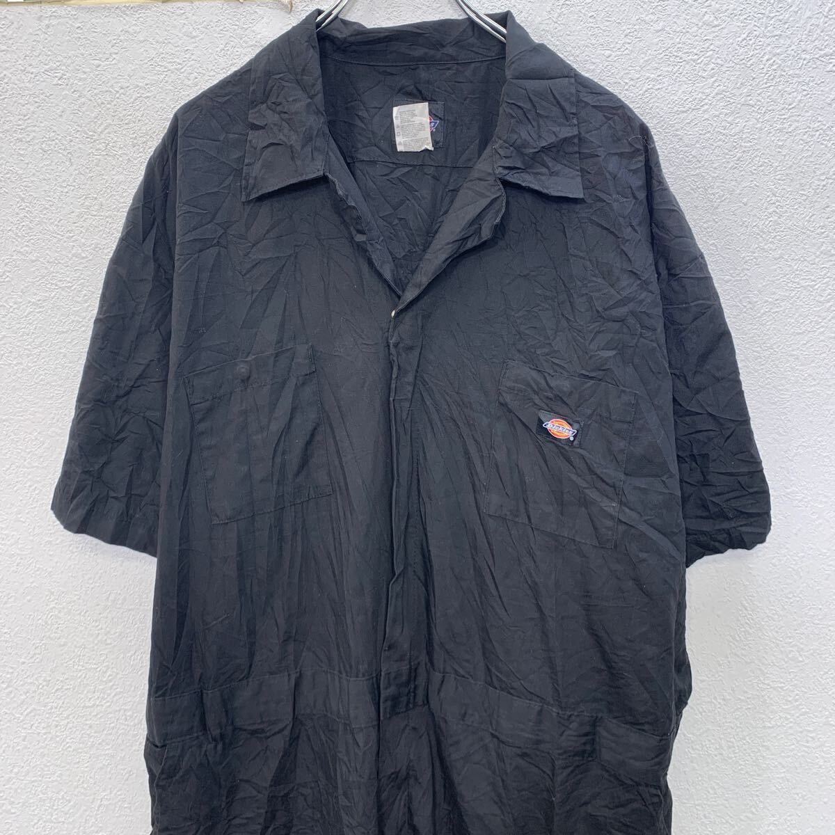 Dickies 半袖 つなぎ W50 ブラック ディッキーズ ジップアップ