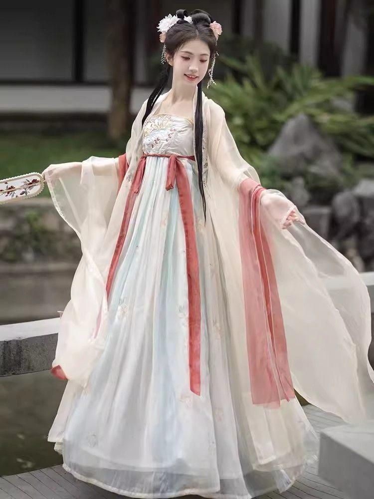 HF-187 豪華刺繍 漢服 かんふく 古風衣装 レトロ風 中華ロリータ コスプレ ワンピース 唐装 仙女服 中華風 美しい刺繍