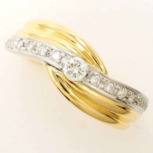 PT900 K18YG リング ring 指輪 11.5号 ダイヤ 0.10 総重量約4.9g