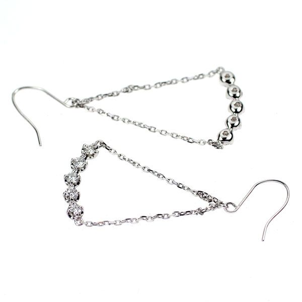美品！ K18WG ダイヤモンド ピアス ★クリーニング済 ★ メルカリ便 K18WG ダイヤモンドフープピアス 左右セット 中古美品 パヴェ