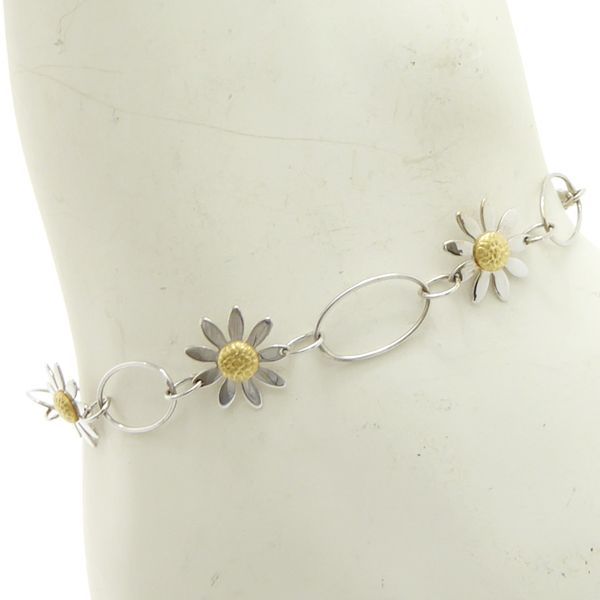 750 K18WG フラワー　ブレスレット デザインブレスレット 750 フラワー Aprile ホワイトゴールド WG+YG