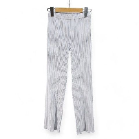 プリーツプリーズワイドパンツ グレー系