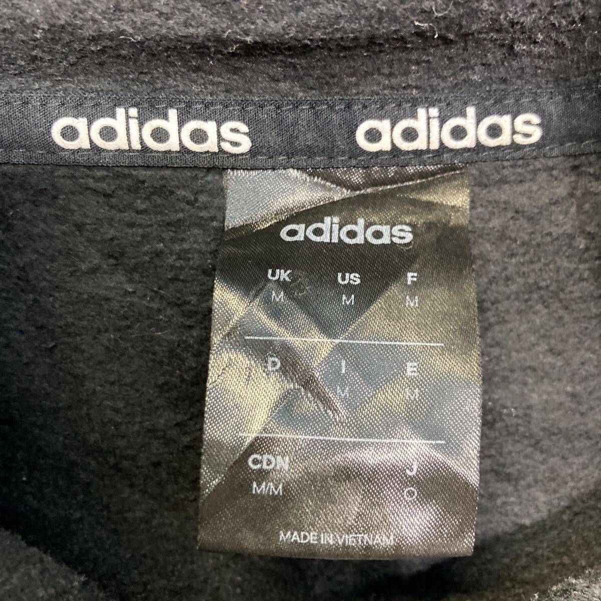 adidas プリント スウェット パーカー アディダス M ブラック プルオーバー 古着卸 アメリカ仕入 a609-5172