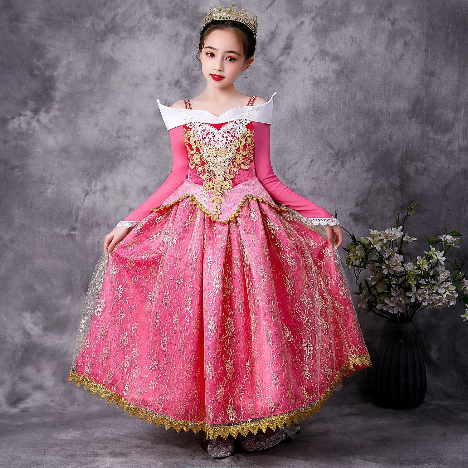 人気商品 キッズ ワンピース 女の子 120 ピンク プリンセス 　ハロウィン