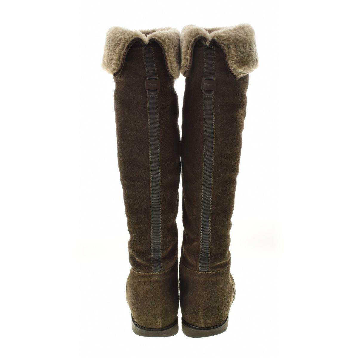 SalvatoreFerragamo】スエード 裏ボア ロングブーツ - メルカリ