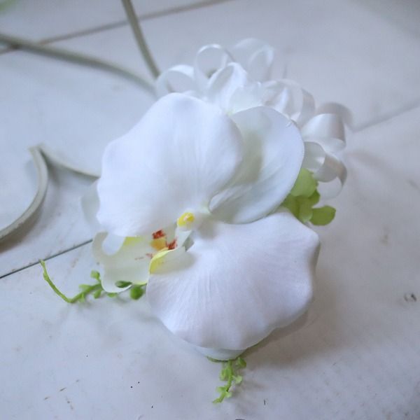 キャスケード ブーケ 胡蝶蘭 フォトウェディング ホワイト系 342