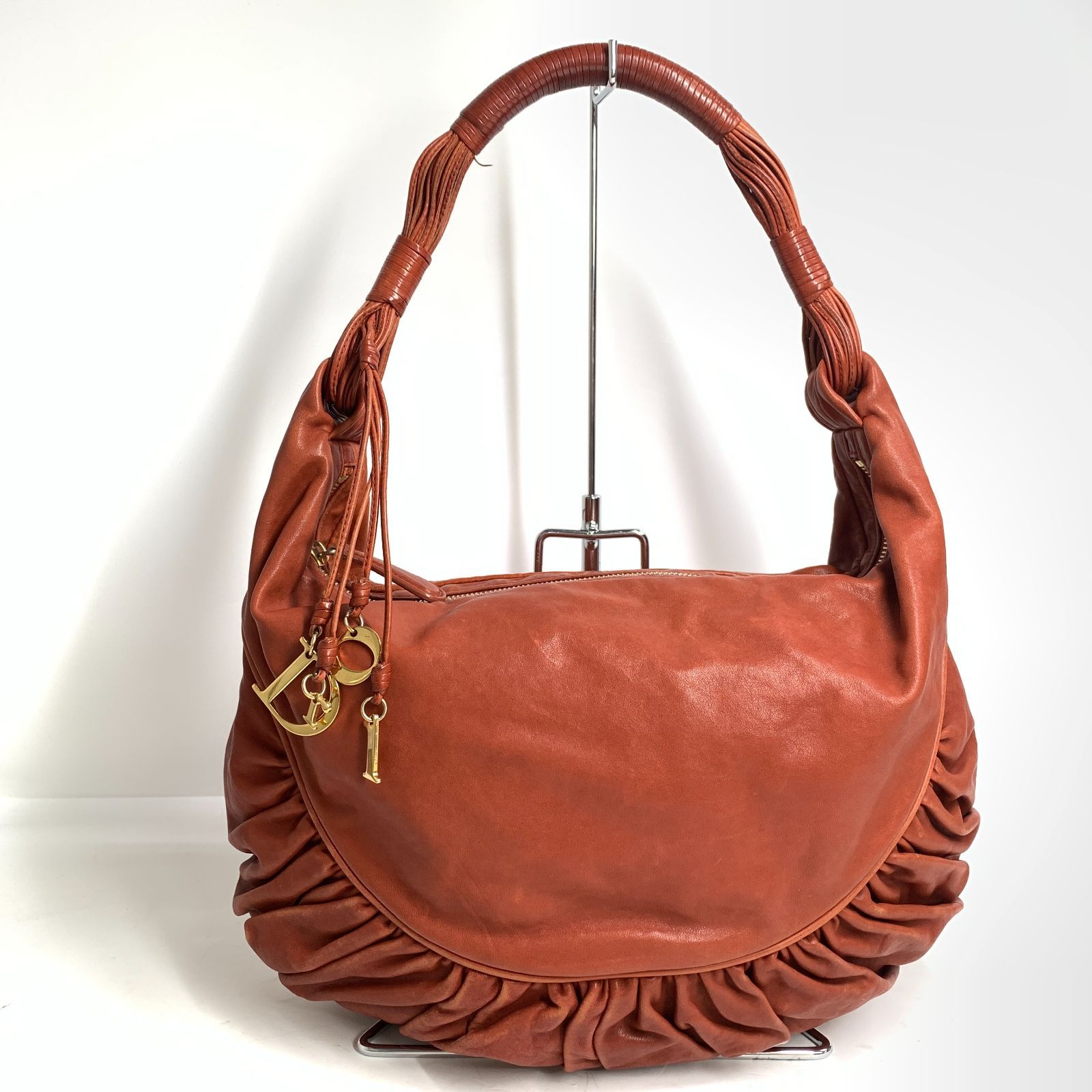 ディオール ジプシー ワンショルダーバッグ ロゴチャーム 三日月 革 キャメル ディオール ジプシー ワンショルダーバッグ ロゴチャーム 三日月 革