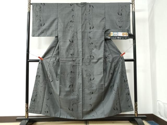 平和屋着物○本場大島紬 9マルキ 舞花文 ロング丈 正絹 逸品 未使用