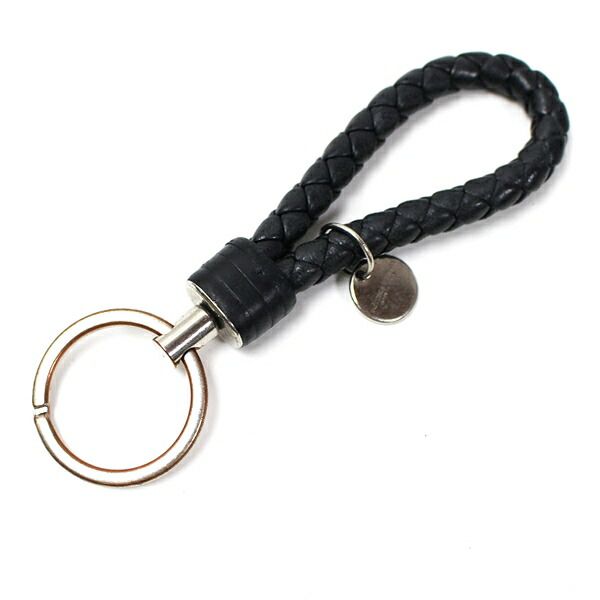 ボッテガヴェネタ イントレチャート キーリング ブラック 中古 AB