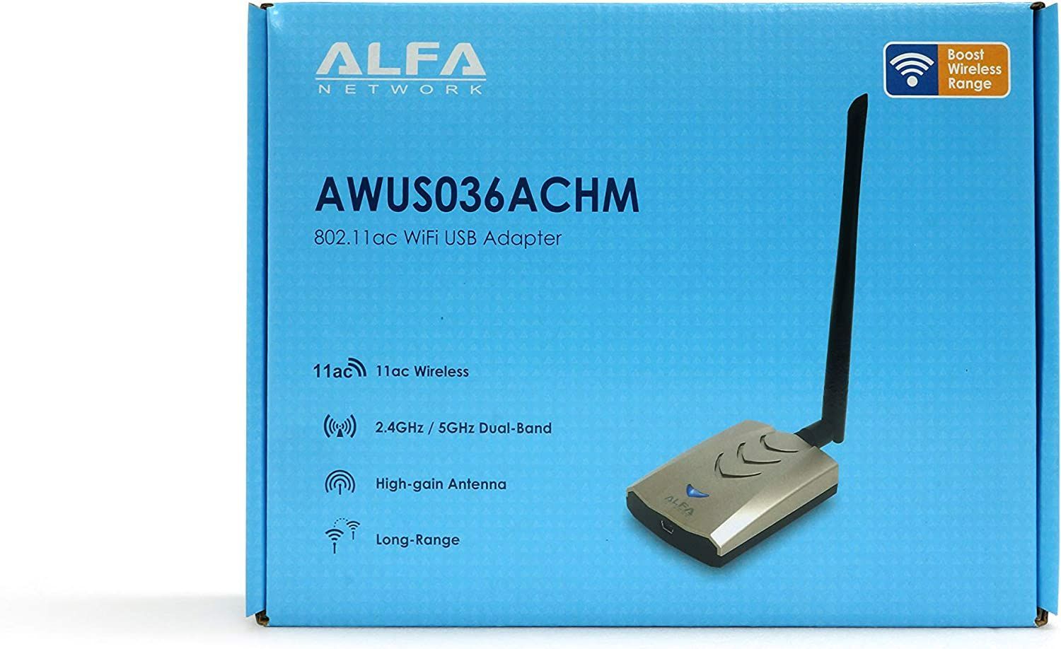 ALFA AWUS036ACHM無線LAN USBアダプター ac/a/b/g/nWindowds Kali Linux対応 チップセット  MT7610U【匿名配送】ALFA NETWORK