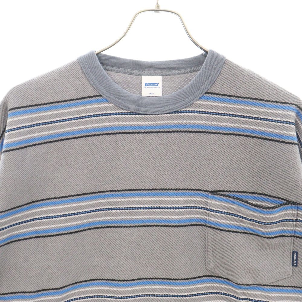 RADIALL ニットタム ボーダー グレー RADIALL (ラディアル) 23AW CUTLASS CREW NECK T-SHIRT L/S 胸ポケット