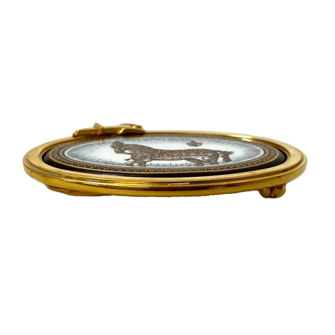 SJ HERMES エマイユ ブローチ ゴールド 金 馬 七宝焼き コサージュ エルメス SJ-2686 SIROKUMA-CORPORATION_COM