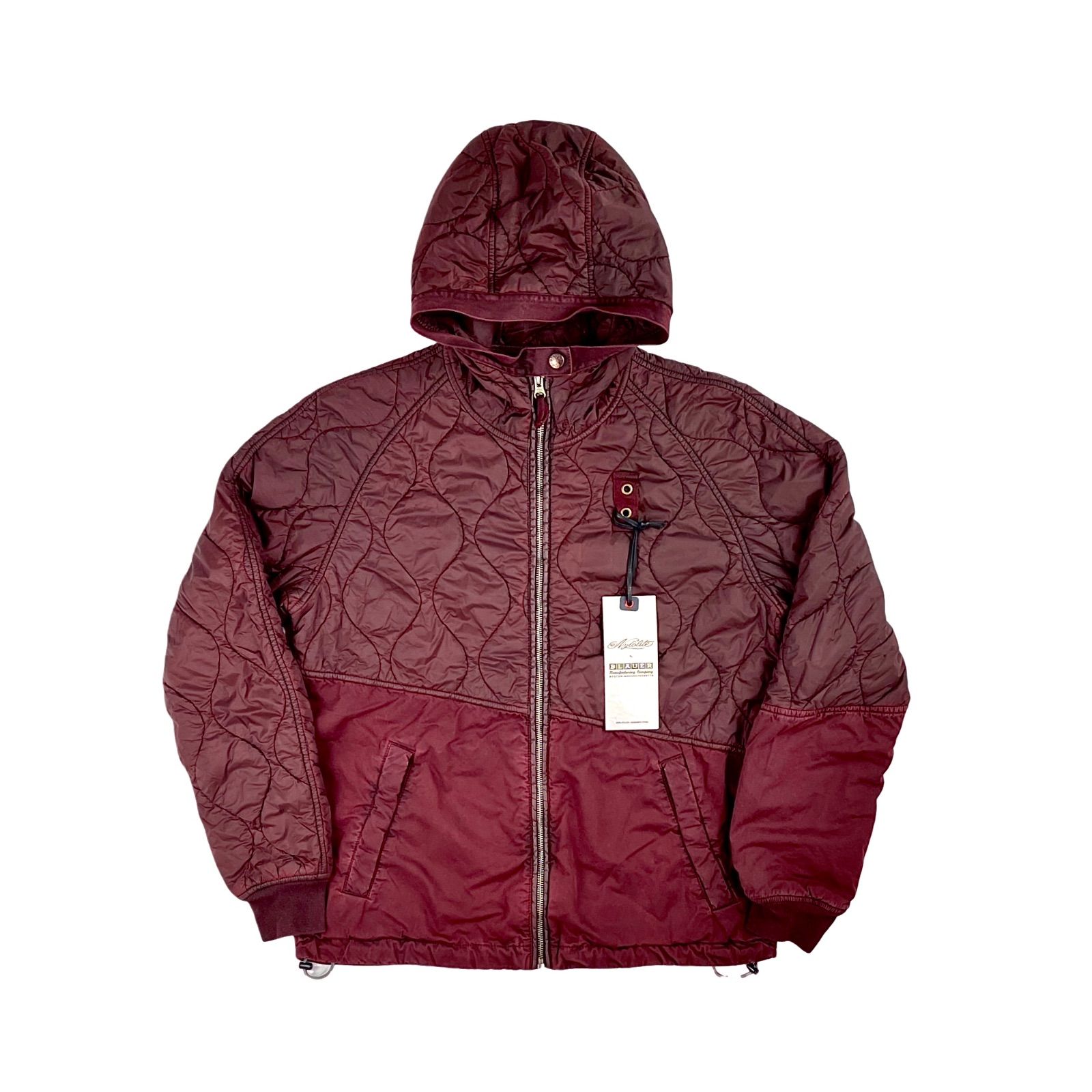 Blauer ブラウアー 後染め キルティング ジップアップ パーカー フード 