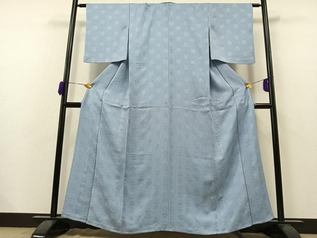 平和屋着物▽上質な色無地　単衣　花尽くし地紋　淡藤色　正絹　逸品　AAAZ2334jh 平和屋着物▽上質な色無地 単衣 草花地紋 薄縹色 正絹 逸品 AABF8297jh