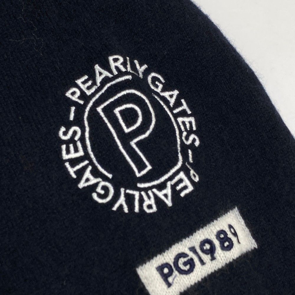 サイズ：0 PEARLY GATES パーリーゲイツ 2023年モデル カシミヤ ニットジャケット  ネイビー系 [240101436050] ゴルフウェア レディース ストスト サイズ：0 PEARLY GATES パーリーゲイツ 2023年モデル カシミヤ
